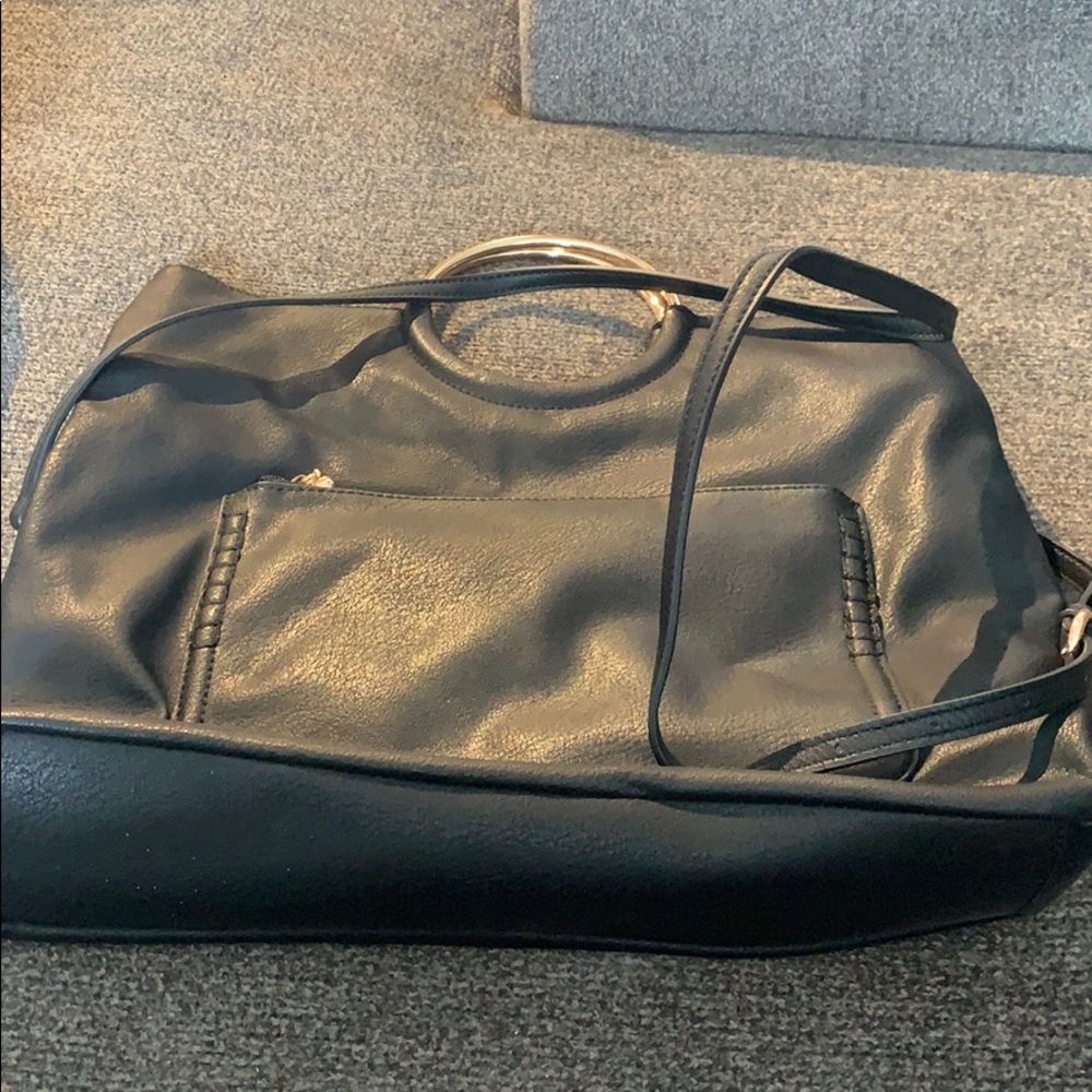 Black leather crossbody.